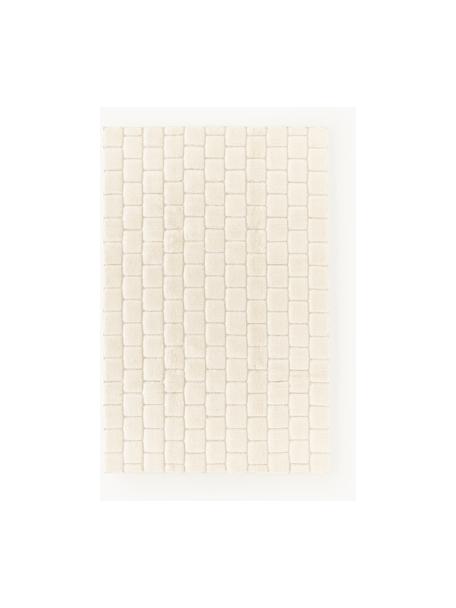 Tapis tissé à la main avec surface texturée Adley, 78 % laine, 20 % coton, 2 % polyester

Les tapis en laine peuvent perdre des fibres lors des premières semaines et des peluches peuvent se former, ce phénomène est naturel et diminue à mesure de votre usage et du temps, Blanc crème, larg. 120 x long. 180 cm (taille S)