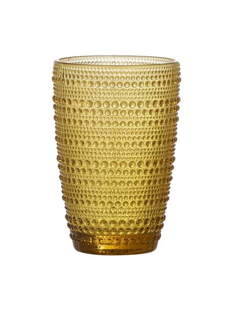 Vaso de agua Blia, Vidrio tintado, Amarillo, Ø 9 x Al 13 cm, 375 ml