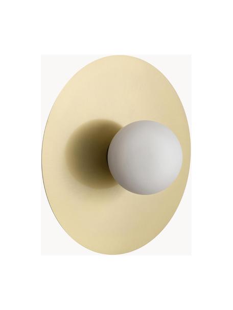 Wand- und Deckenleuchte Starling, Lampenschirm: Opalglas, Messingfarben, Weiß, Ø 33 x T 14 cm