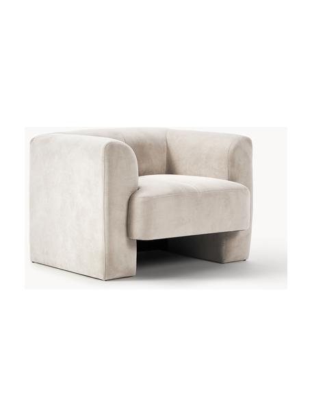 Fauteuil Bobi, Tissu blanc crème, larg. 100 x long. 82 cm