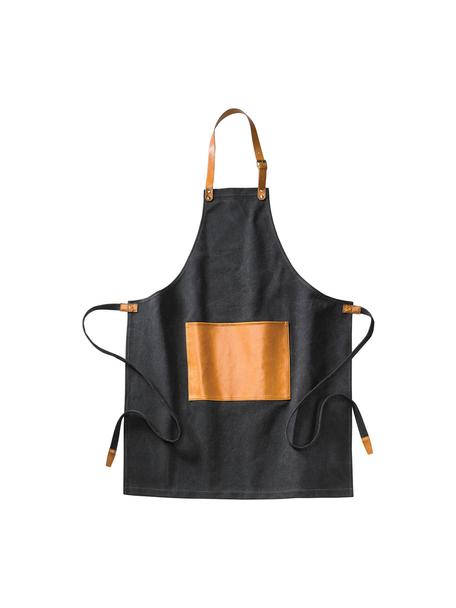 Zástera s nastaviteľným remienkom na krk Asado, Čierna, hnedá, Š 70 x D 90 cm