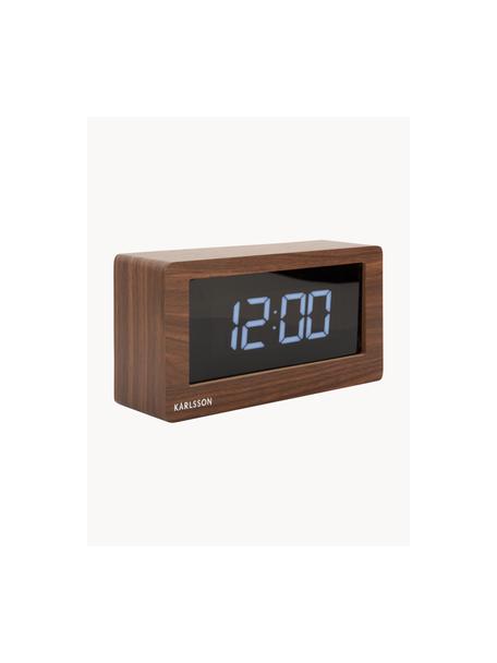 LED-Wecker Boxed, Holzfurnier, Holz, Schwarz, B 25 x H 13 cm