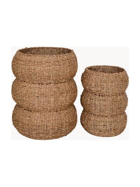 Paniers de rangement en jonc de mer Sarbas, 2 élém., Jonc de mer, Beige, Lot de différentes tailles