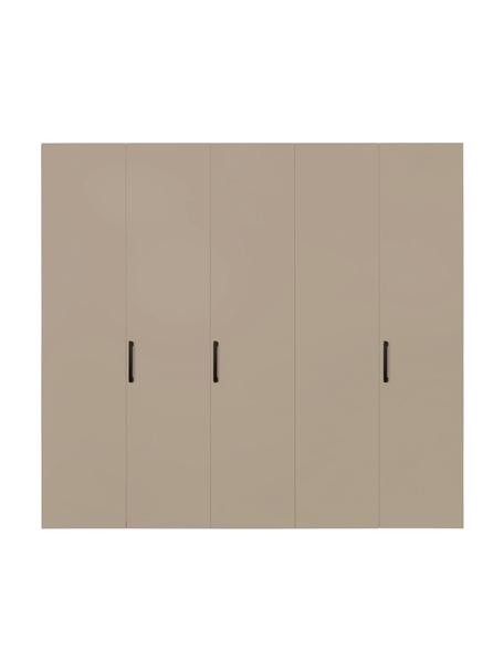 Draaideurkast Madison 5 deuren, inclusief montageservice, Frame: panelen op houtbasis, gel, Zandkleurig, zonder spiegeldeur, 252 x 230 cm