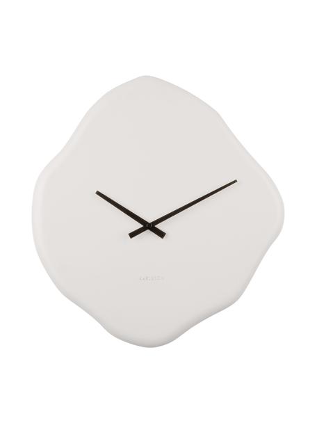 Nástěnné hodiny v organickém tvaru Organic Diamond, Polyresin, Bílá, Š 35 cm, V 38 cm
