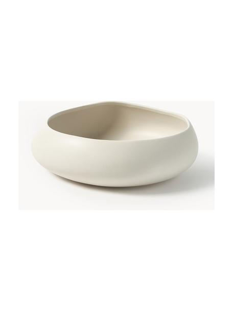 Coupe décorative faite à la main Latona, Grès cérame, Blanc crème, larg. 31 x haut. 10 cm