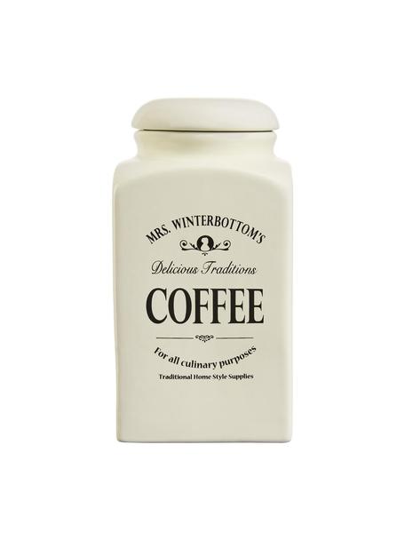Boîte de rangement Mrs Winterbottoms Coffee, Grès cérame, Blanc crème, noir, larg. 11 x haut. 21 cm, 1,3 l