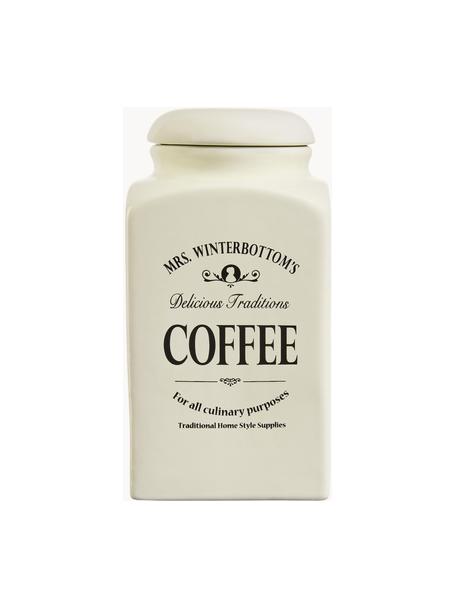 Aufbewahrungsdose Mrs Winterbottoms Coffee, Steingut, Cremeweiß, Schwarz, B 11 x H 21 cm