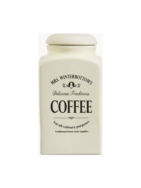 Opbergpot Mrs Winterbottoms Coffee, Keramiek, Crèmewit, zwart, B 11 x H 21 cm