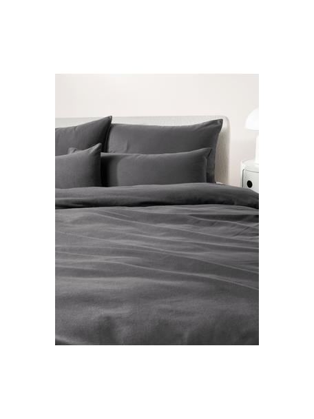 Flanell-Bettdeckenbezug Biba, Webart: Flanell Flanell ist ein k, Dunkelgrau, B 135 x L 200 cm