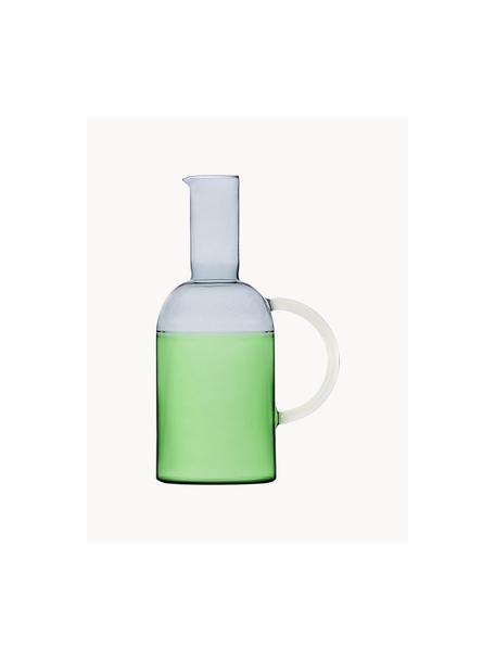 Pichet à eau artisanal Tequila Sunrise, 1,8 L, Verre borosilicate, Gris clair, vert clair, blanc, 1,8 L