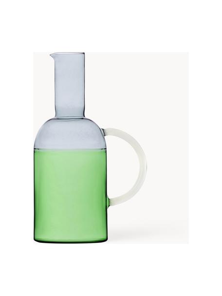 Pichet à eau artisanal Tequila Sunrise, 1,8 L, Verre borosilicate, Gris clair, vert clair, blanc, 1,8 L