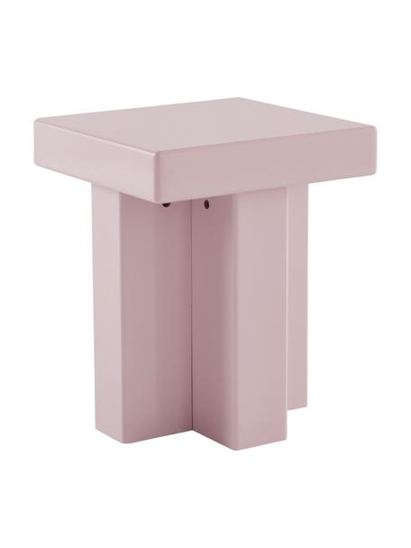 Table d'appoint rose Crozz, MDF (panneau en fibres de bois à densité moyenne), laqué, Rose, blanc crème, larg. 40 x haut. 58 cm