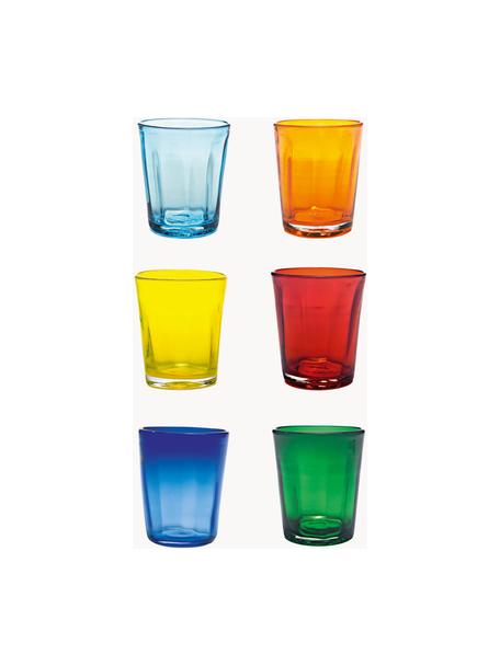Set 6 bicchieri acqua fatti a mano Confezione, Vetro, Multicolore, Ø 9 x Alt. 10 cm, 320 ml