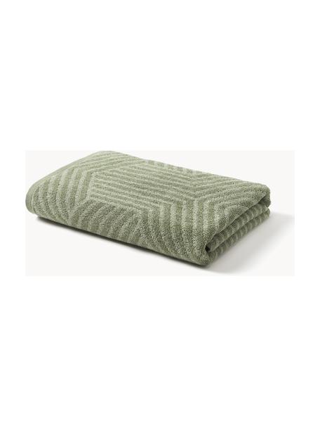 Ręcznik z bawełny Fatu, różne rozmiary, Odcienie oliwkowego zielonego, Ręcznik kąpielowy, S 70 x D 140 cm