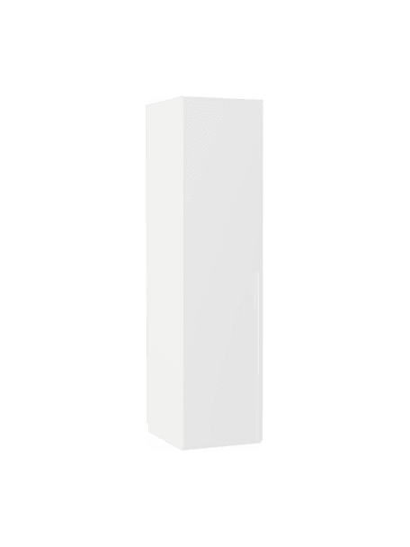 Szafa modułowa Leon, 1-drzwiowa, różne warianty, Korpus: płyta wiórowa pokryta mel, Biały, W 200 cm, Basic