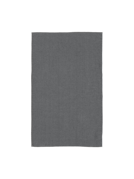 Paño de cocina de lino Ruta, Gris, An 45 x L 70 cm