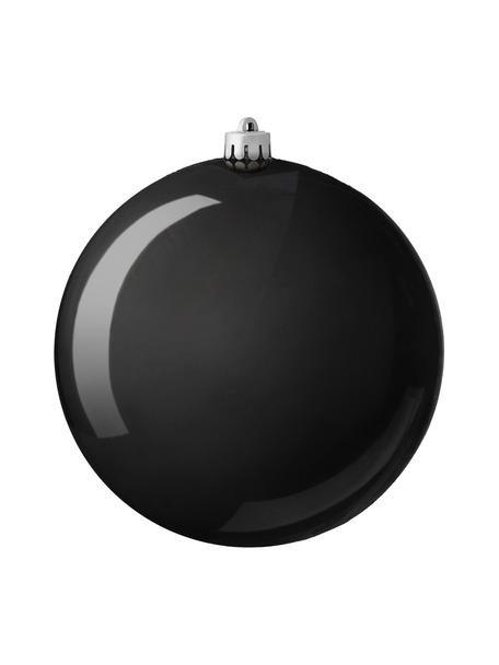 Breukvaste kerstbal Stix, Breukvaste kunststof, Zwart, Ø 14 cm, 2 stuks