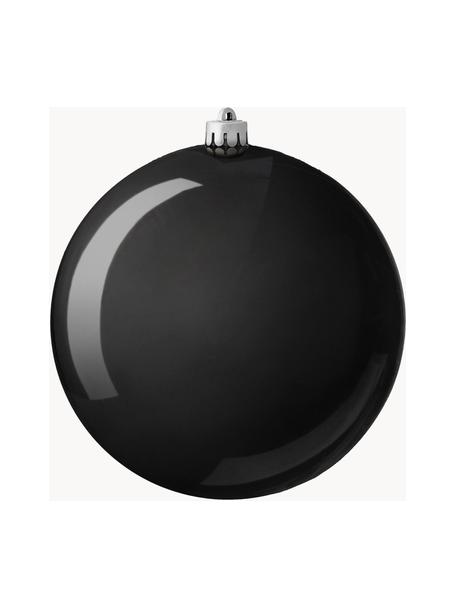 Bruchfeste Weihnachtskugel Stix, 2 Stück, Kunststoff, Schwarz, Ø 14 cm, 2 Stück