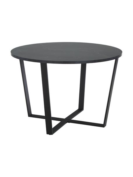 Okrúhly stôl s mramorovým vzhľadom Amble, Ø 110 cm, Čierna, Ø 110 x V 75 cm