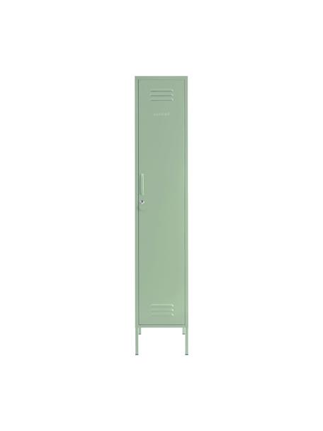 Kleiner Kleiderschrank Skinny, Stahl, pulverbeschichtet, Salbeigrün, B 35 x H 183 cm