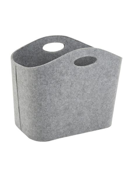 Skladovací koš z recyklované umělé plsti Mascha, Plsť z recyklované umělé hmoty, Světle šedá, D 45 cm, Š 30 cm