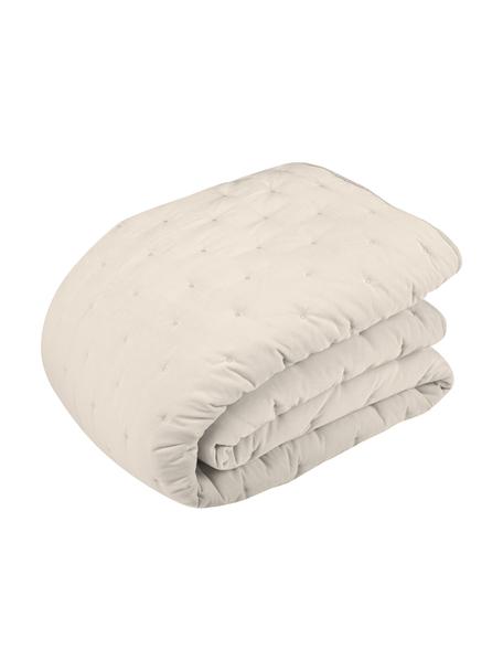 Gewatteerde bedsprei Cheryl van fluweel, Beige, B 160 x L 220 cm (voor bedden tot 120 x 200)