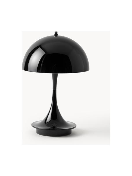 Lámpara de mesa LED regulable Panthella, Al 24 cm, Pantalla: acero recubierto, Estructura: aluminio recubierto, Acero negro, Ø 16 x Al 24 cm