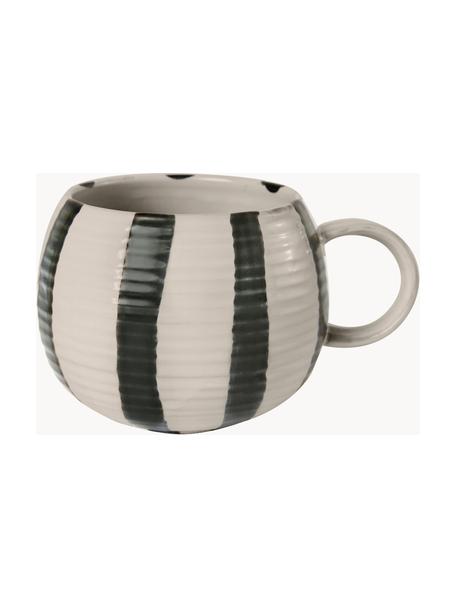 Tasse XL artisanale Serina, Grès cérame, Noir, beige, Ø 11 x 9 cm, 510 ml