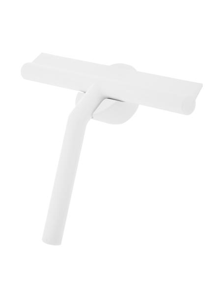 Tergivetro con supporto a parete Nova, Tergivetro: plastica (ABS), Labbro: silicone, Bianco, Larg. 21 x Alt. 5 cm