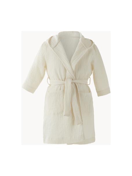 Musselin-Bademantel Lilia Mini, verschiedene Größen, 100 % Bio-Baumwollmusselin, GOTS-zertifiziert, Off White, 86/92