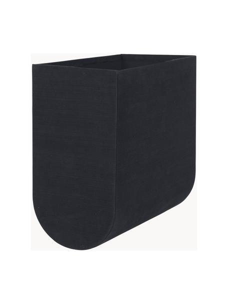 Scatola fatta a mano Curved, Rivestimento: 100% cotone, Nero, Larg. 20 x Alt. 39 cm