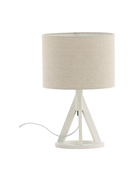Lámpara de mesa grande Kona, Pantalla: lino, Cable: plástico, Blanco, Ø 25 x Al 51 cm