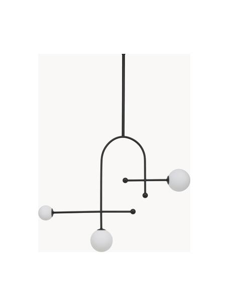 Veľká závesná lampa z opálového skla Otis, Biela, čierna, Š 82 x V 120