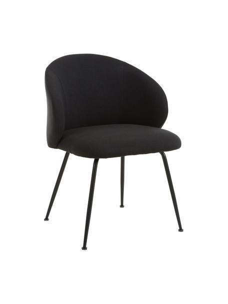 Chaise rembourrée noire Luisa, 2 pièces, Tissu noir, noir, larg. 59 x prof. 58 cm