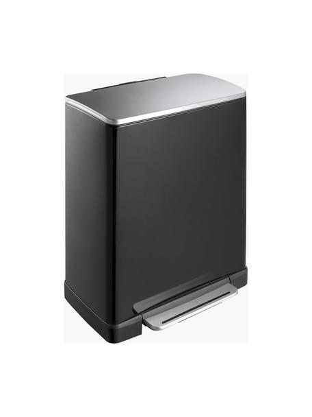 Pattumiera Recycle E-Cube, 28 L + 18 L, Contenitore: acciaio, Nero, Larg. 50 x Prof. 35 cm, 28 L + 18 L