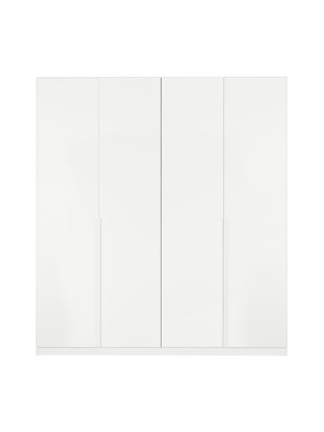 Drehtürenschrank Mia in Weiß, 4-türig, Holzwerkstoff, beschichtet, Weiß, 181 x 210 cm