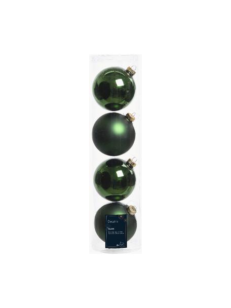 Kerstballen Evergreen mat/glanzend, verschillende formaten, Donkergroen, Ø 10 cm, 4 stuk