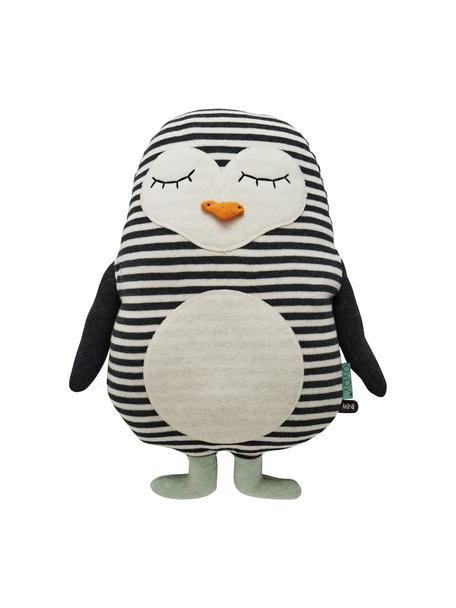 Knuffelkussen Pingo, Katoen, Gebroken wit, zwart, B 31 x H 41 cm