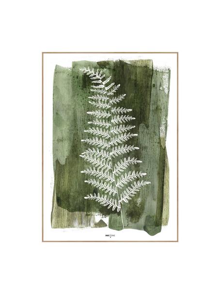 Stampa digitale incorniciata White Fern, Immagine: stampa digitale su carta , Cornice: Pannello di fibra ad alta, White Fern, Larg. 30 x Alt. 40 cm