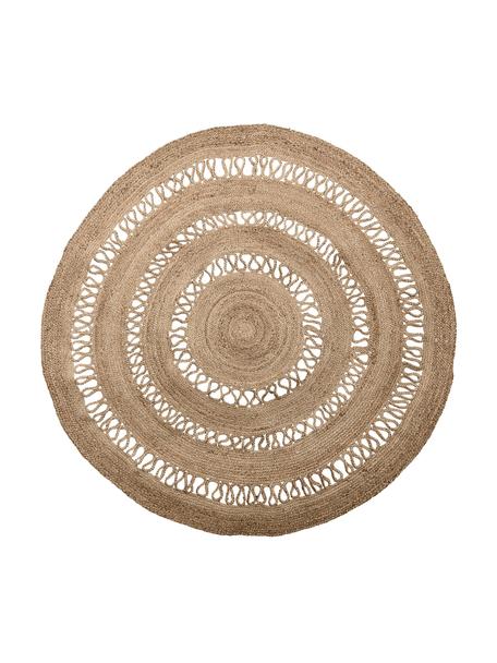 Alfombra redonda de yute Benita, estilo boho, 100% yute, Yute, Ø 182 cm (Tamaño L)