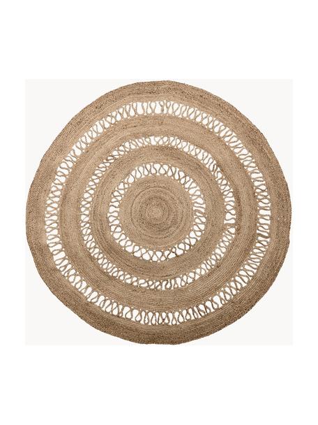 Kulatý jutový koberec v boho stylu Benita, 100% juta, Hnědá, Ø 182 cm (velikost L)