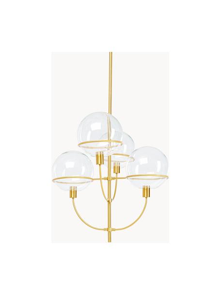 Lampa wisząca Lantern, Transparentny, odcienie złotego, Ø 68 x W 120 cm