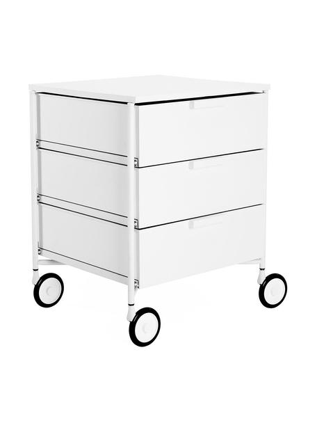 Contenitore con ruote con 3 cassetti Mobil, Tecnopolimero termoplastico ricavato da materiale industriale riciclato, Bianco, Larg. 49 x Alt. 63 cm