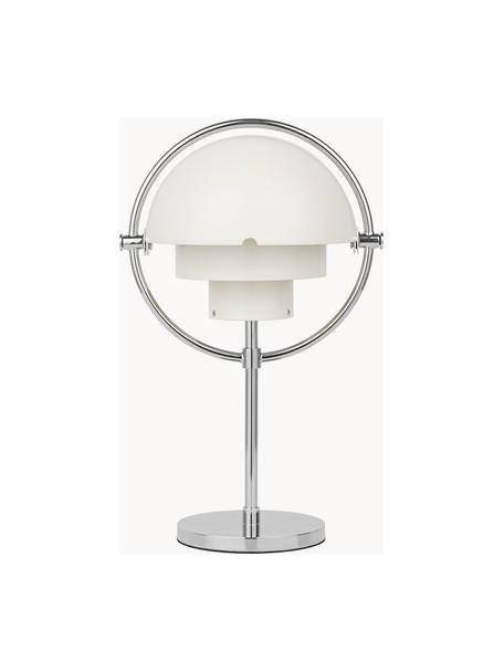 Přenosná stmívatelná stolní lampa Multi-Lite, nastavitelná, Potažený hliník, Bílá matná, lesklá stříbrná, Ø 15 cm, V 30 cm