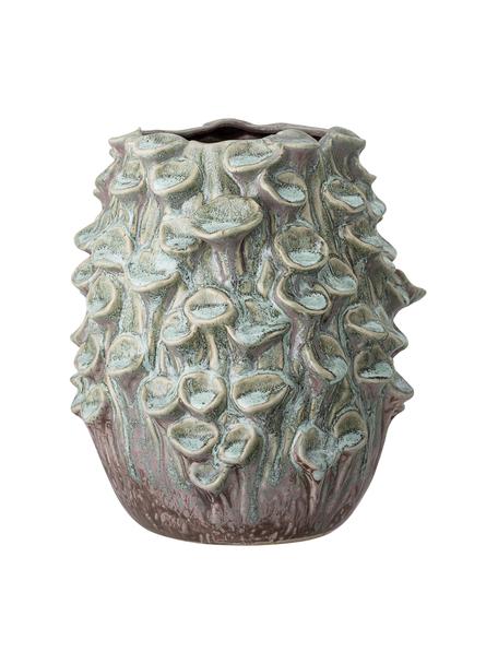 Jarrón artesanal de gres Rigo, Gres, Verde, Ø 22 x Al 24 cm