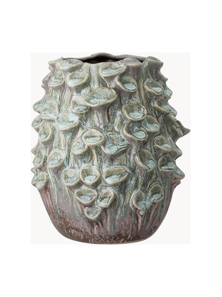 Ręcznie wykonany wazon z kamionki Rigo, Kamionka, Zielony, Ø 22 x W 24 cm