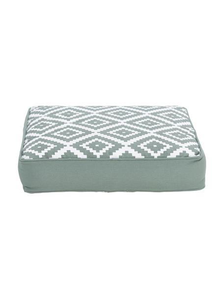 Hohes Sitzkissen Miami in Salbeigrün/Weiß, Bezug: 100% Baumwolle, Grün, 40 x 40 cm