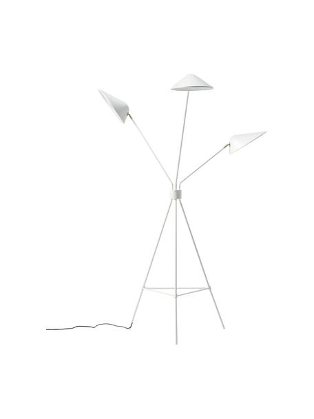 Veľká stojacia tripod lampa so zlatou dekoráciou Neron, Biela, Š 103 x V 170 cm