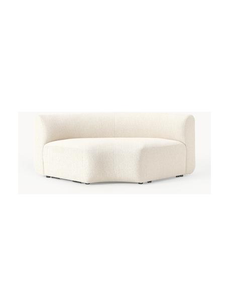 Ronde bouclé hoekmodule Sofia, Bekleding: bouclé (100% polyester) M, Frame: sparrenhout, FSC-gecertif, Poten: kunststof, Bouclé gebroken wit, B 138 x D 138 cm